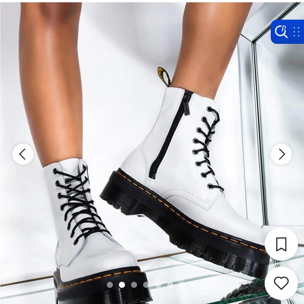 Dr. Martens Jadon Platform Quad Retro White Smooth Leather - Picture 2 of 6